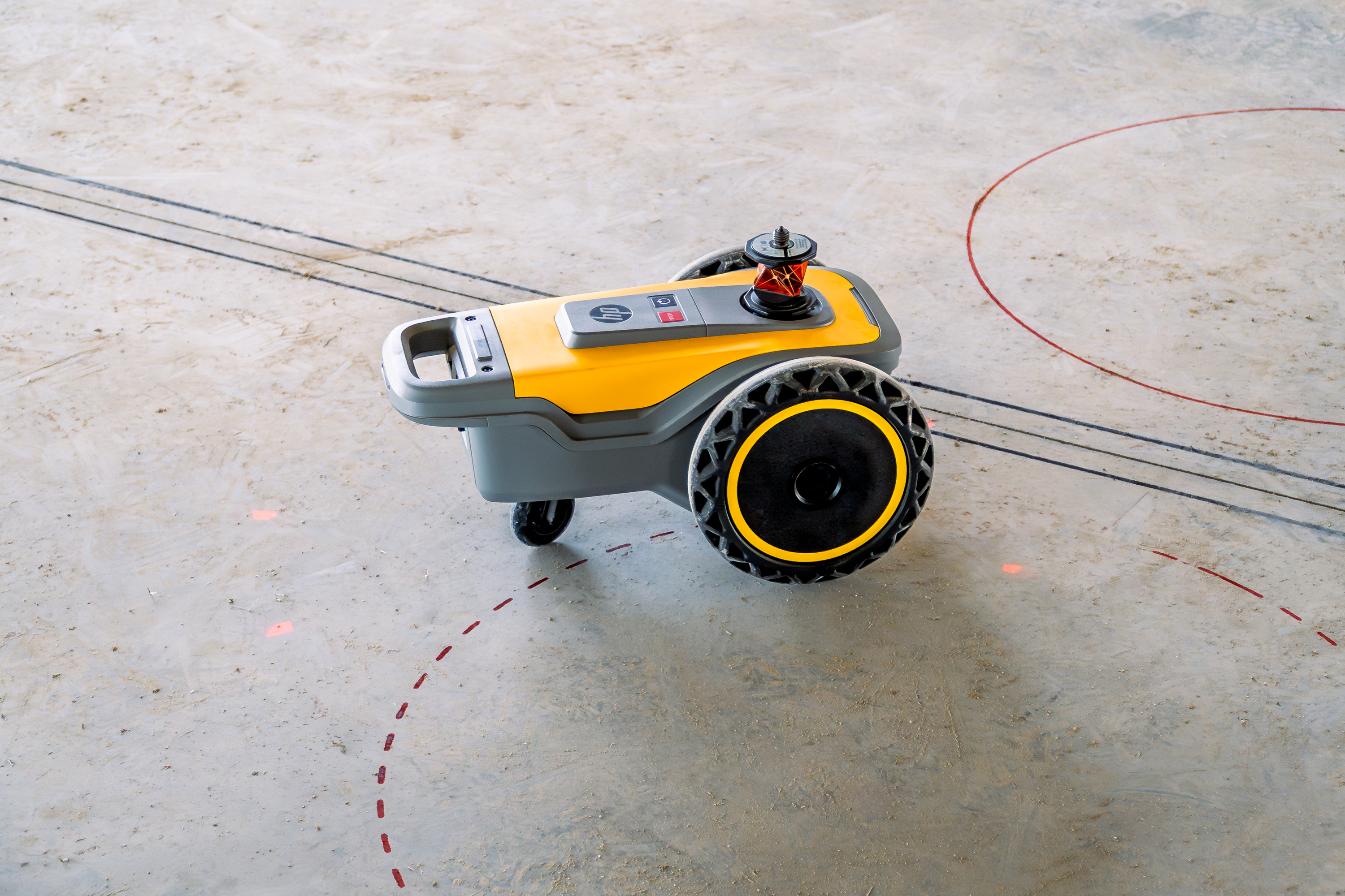 LE34 CAD-print HP SitePrint Afsætning på gulv Afsætning med robot Gulvrobot CAD printer BIM printer